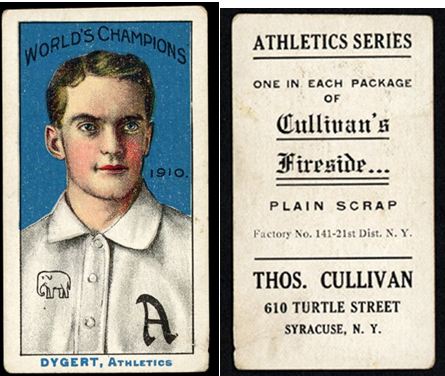 1911 T208 Cullivan's Fireside Philadelphia A's Baseball Cards 